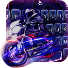 Neon Fire Motorcyclist icône