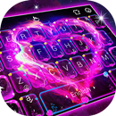 Neon Galaxy Heart Keyboard Theme APK