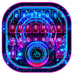 Neon Blue Hologram Super Racing Car Keyboard Theme