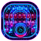 Neon Blue Hologram Super Racing Car Keyboard Theme ícone