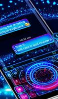 Neon Blue Hologram Super Racing Car Keyboard Theme скриншот 1