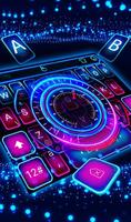Neon Blue Hologram Super Racing Car Keyboard Theme скриншот 2