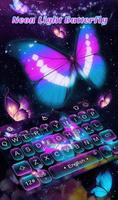 Neon Light Butterfly Affiche