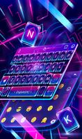 Neon Light Line Keyboard Theme Ekran Görüntüsü 1