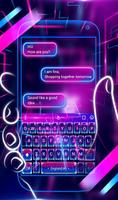 Neon Light Line Keyboard Theme скриншот 2