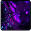 Neon Purple Wolf Keyboard Theme