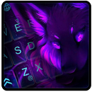 Neon Purple Wolf Keyboard Theme APK