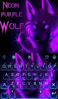 Neon Purple Wolf Affiche