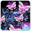 Glitter Neon Purple Butterfly Keyboard Theme