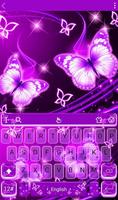 Papillon violet fluo Affiche