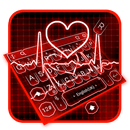 Neon Red Heart Keyboard Theme APK