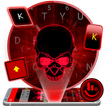 Neon Red Skull Keyboard Theme