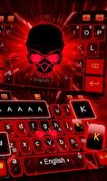 Neon Red Skull poster