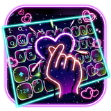 Vivid Neon Finger Love Keyboard icon