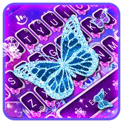 Neon Sparkle Butterfly Keyboard Theme