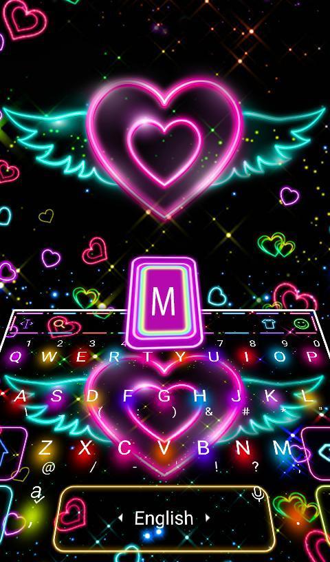 Colorful Neon Sparkling Heart Keyboard Theme For Android Apk Download - 7 best neon heart light images in 2020 neon heart light roblox pictures custom decals