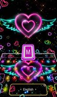 Colorful Neon Sparkling Heart Keyboard Theme 截圖 3