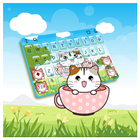 3D adorable cup cat Keyboard Theme icon