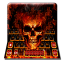 3D Fire Burning Skull-toetsenbordthema-APK