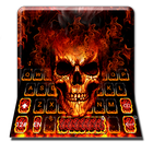 Icona 3D Fire Burning Skull Keyboard Theme