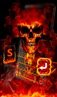 3D Fire Burning Skull Keyboard Theme imagem de tela 1