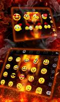 3D Fire Burning Skull Keyboard Theme captura de pantalla 3