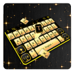 Lustrous Black Golden Rose Keyboard