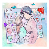 Cartoon Couple Color Painting Keyboard icon