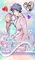 Cartoon Couple Color Painting Keyboard screenshot 1