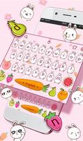Cute Cartoon Bunny Keyboard Theme ảnh chụp màn hình 1