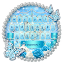 APK Blue Glitter Diamond Butterfly keyboard Theme