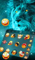 Blue Glow Lion Keyboard Theme screenshot 2