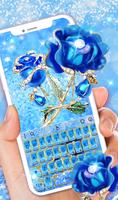 Fancy Diamond Blue Rose Keyboard الملصق