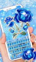 Fancy Diamond Blue Rose Keyboard penulis hantaran