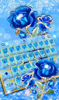 Fancy Diamond Blue Rose Keyboard تصوير الشاشة 1