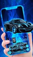 Neon Lights Black Car Keyboard Theme screenshot 1