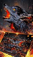 Poster Fire Flaming Wolf