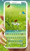 Flicker Butterfly Flower Keyboard Affiche