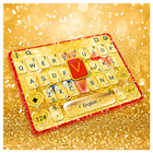 Clavier Emoji Belle paillettes d'or icône