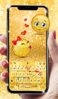 Poster Golden Glitter Lovely Emoji Keyboard