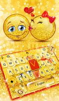 1 Schermata Golden Glitter Lovely Emoji Keyboard