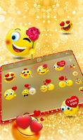 2 Schermata Golden Glitter Lovely Emoji Keyboard