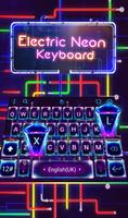 Live Electric Neon Lines Keyboard poster