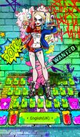 Modern Joker Girl Graffiti Keyboard poster