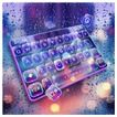 Glass Night Rain Drop Keyboard Theme