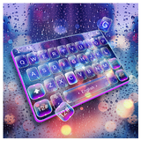 Glass Night Rain Drop Keyboard Theme icon