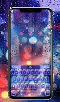 Glass Night Rain Drop Keyboard Theme poster