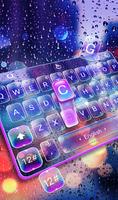 Glass Night Rain Drop Keyboard Theme screenshot 1