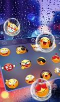 Glass Night Rain Drop Keyboard Theme screenshot 2