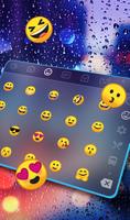 Glass Night Rain Drop Keyboard Theme screenshot 3